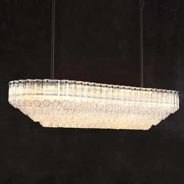 $5000+ Purchase Gift | Clear Glass Linear Chandelier 43"