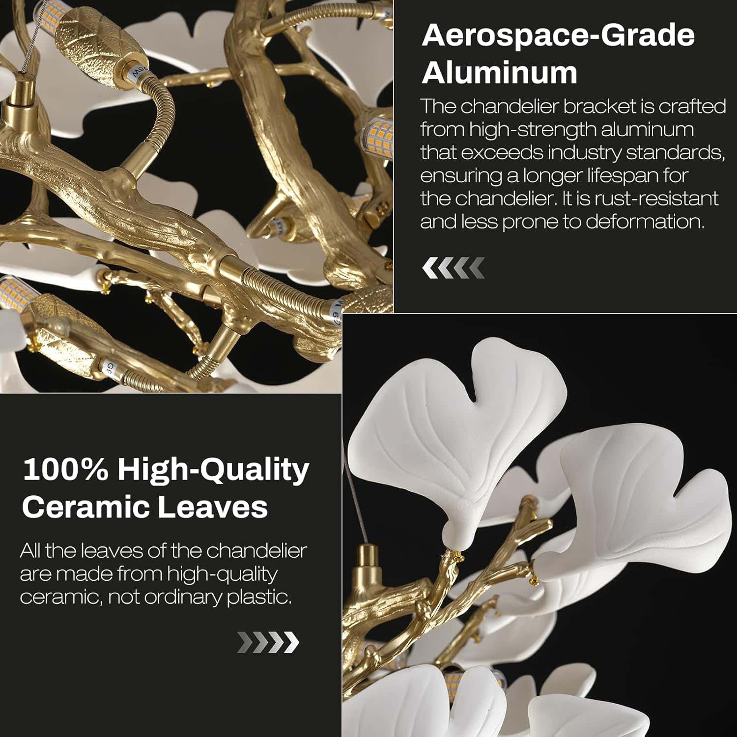 Ginkgo Round Chandelier 32"