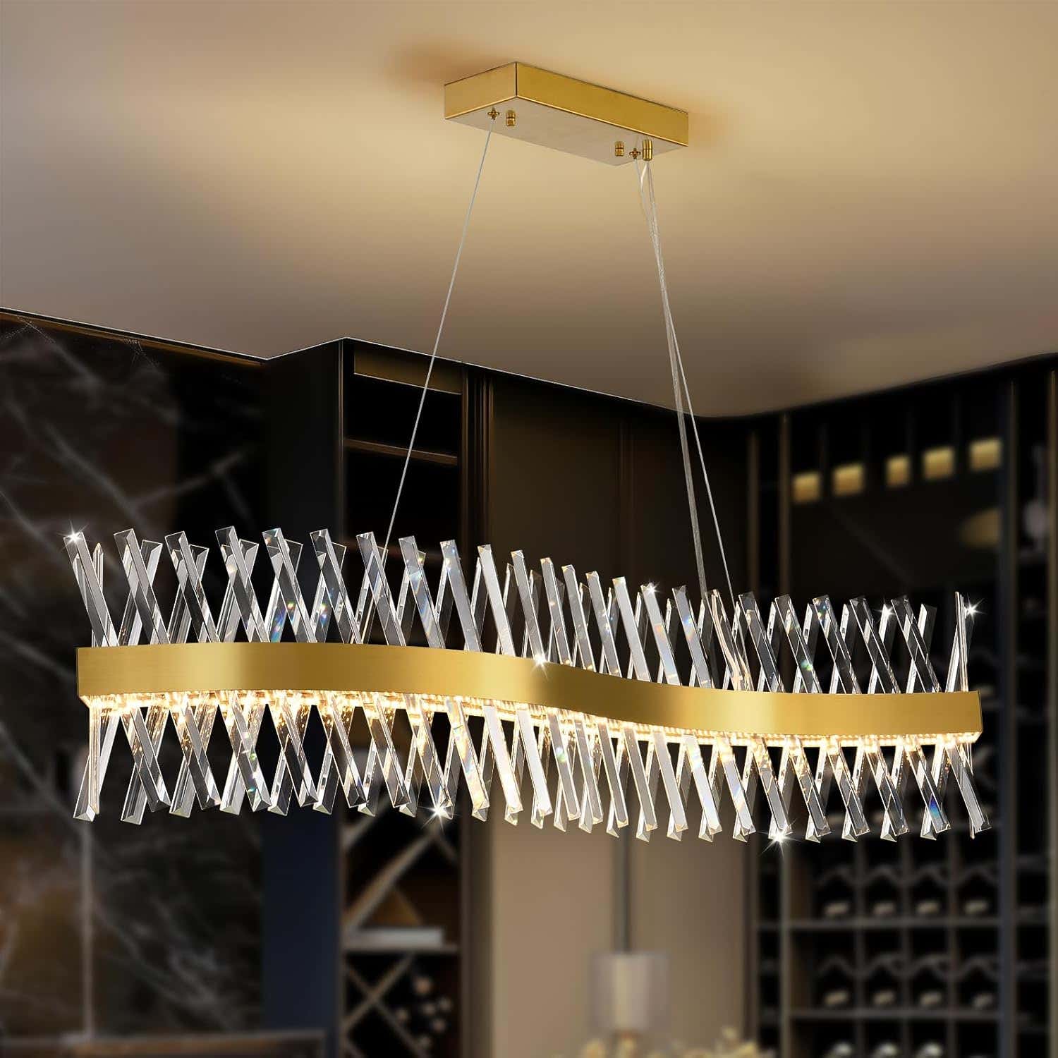 MDEGLYO Modern Crystal Chandelier