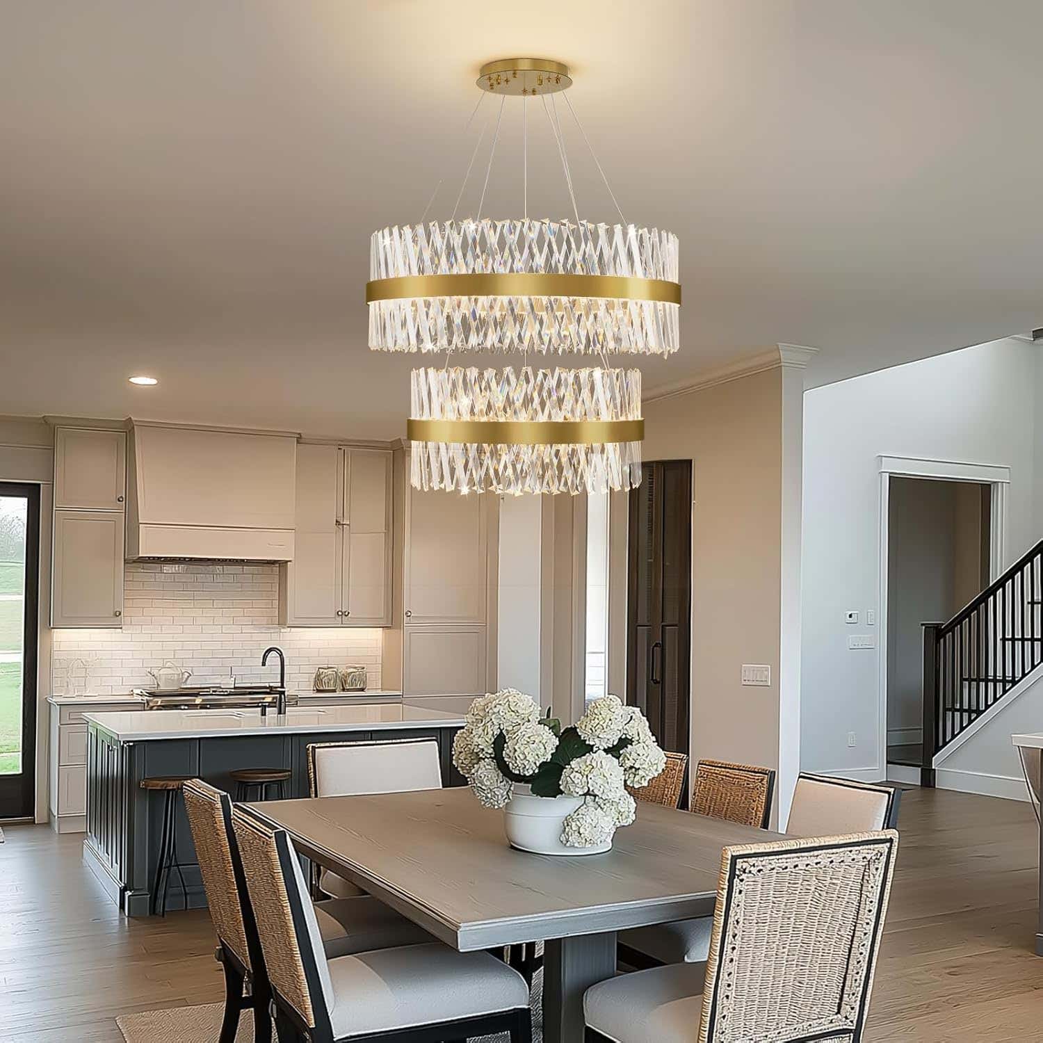 MDEGLYO Modern Crystal Chandelier