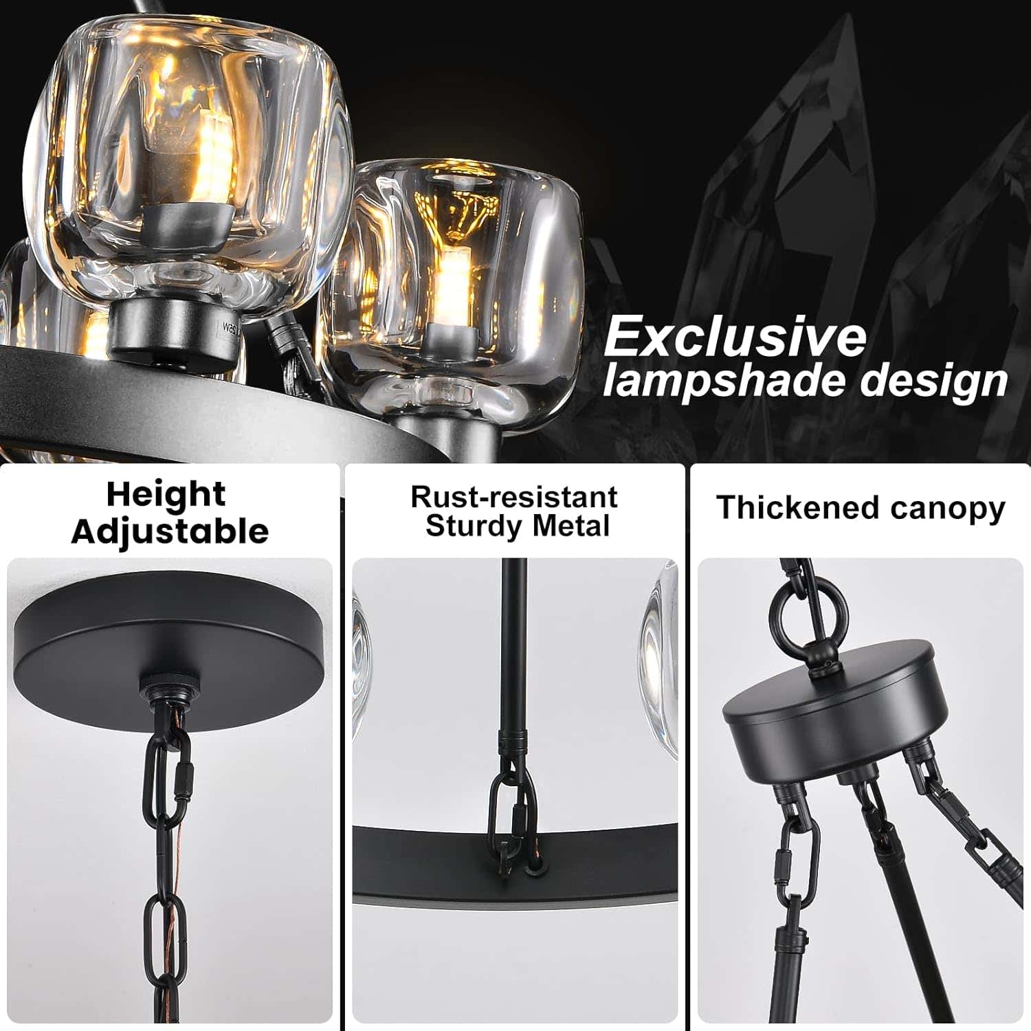 Modern Crystal Farmhouse Wagon Wheel Chandeliers for Dining Room