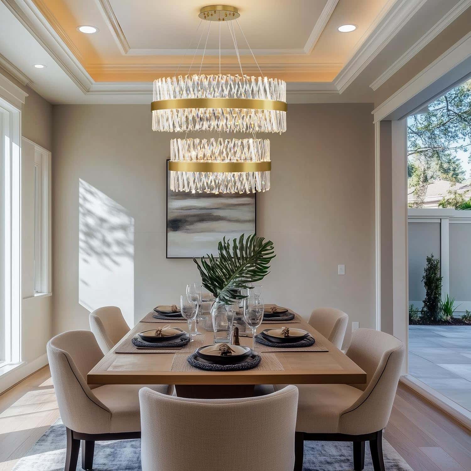 MDEGLYO Modern Crystal Chandelier
