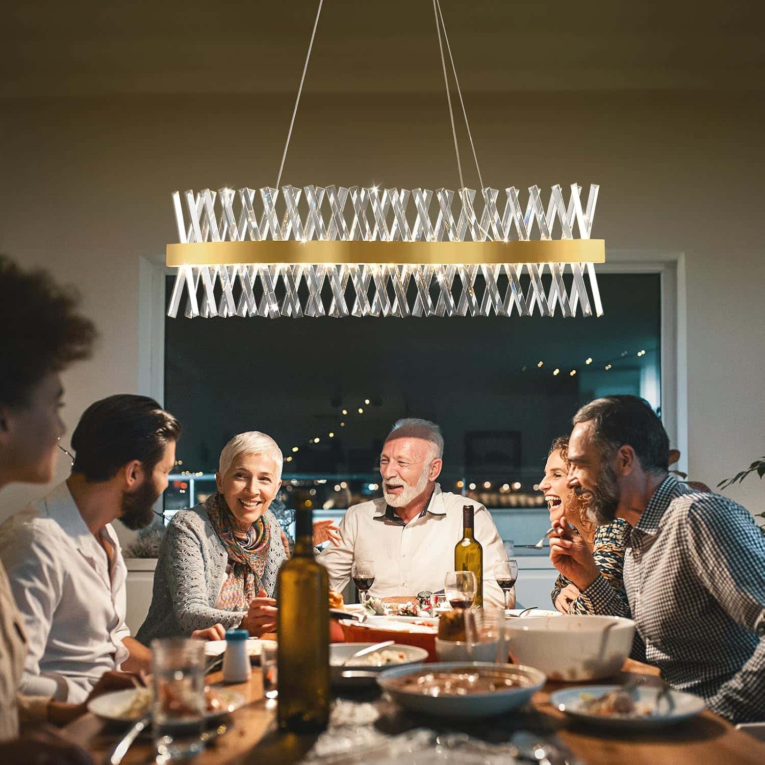 MDEGLYO Modern Crystal Chandelier
