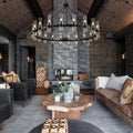 Farmhouse Wagon Wheel Chandelier 60