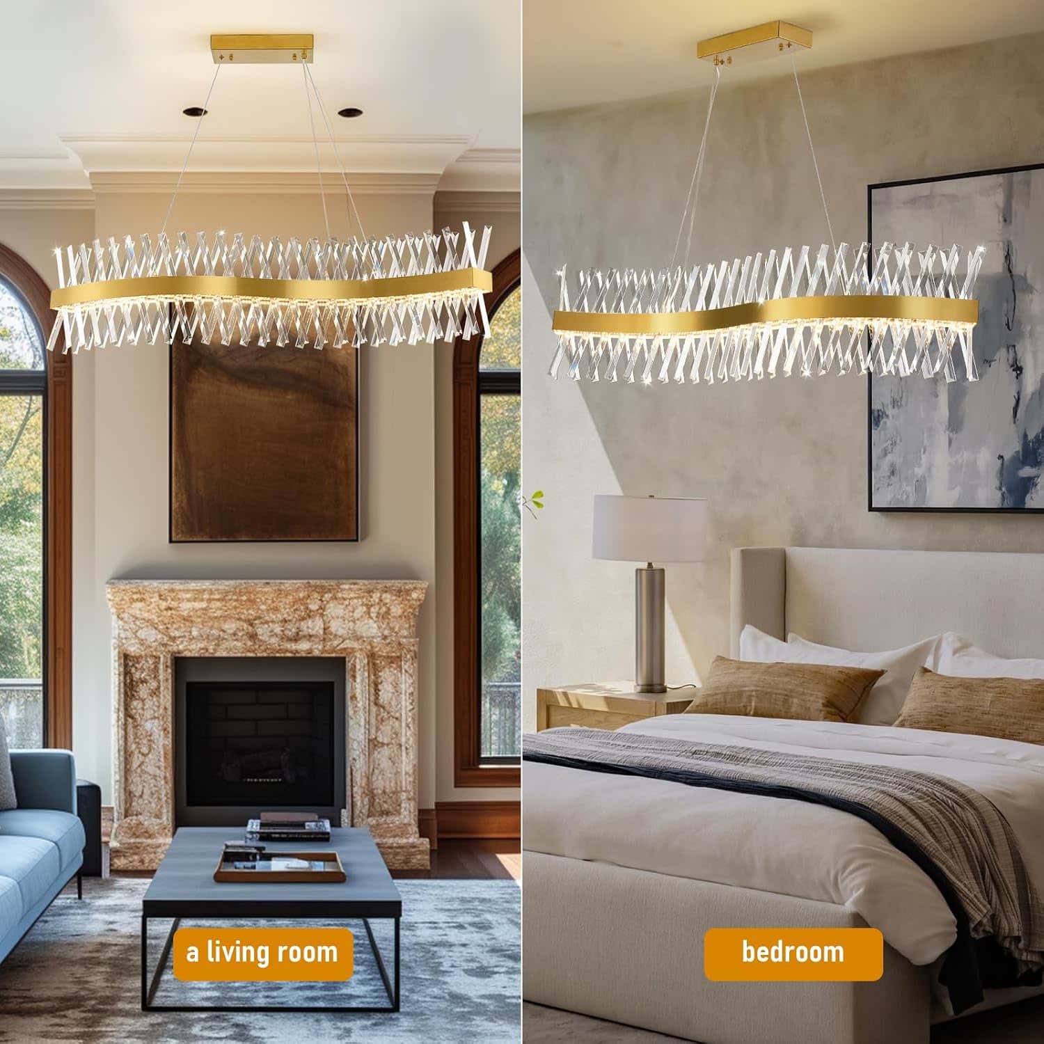 MDEGLYO Modern Crystal Chandelier