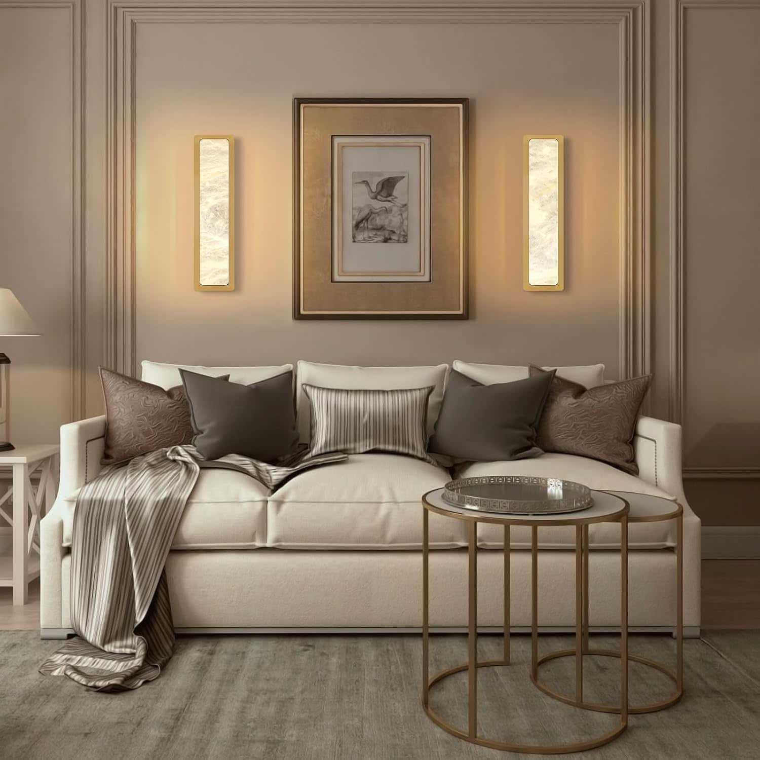 Alabaster Wall Sconces 20" - Fast Delivery-1-Luxehomezone