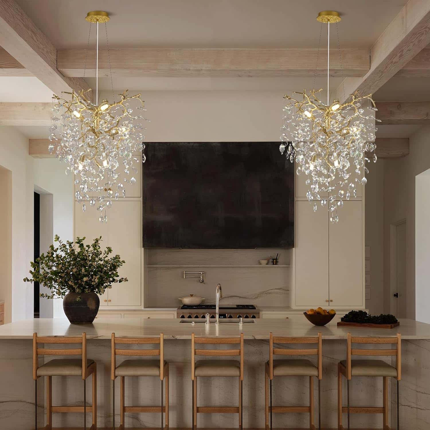 Solara Rectangular Tree Branch Chandelier 21" 30" 40" Tree Branch