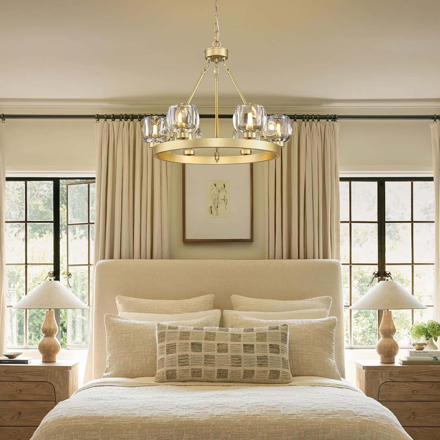 Modern Crystal Farmhouse Wagon Wheel Chandeliers for Dining Room