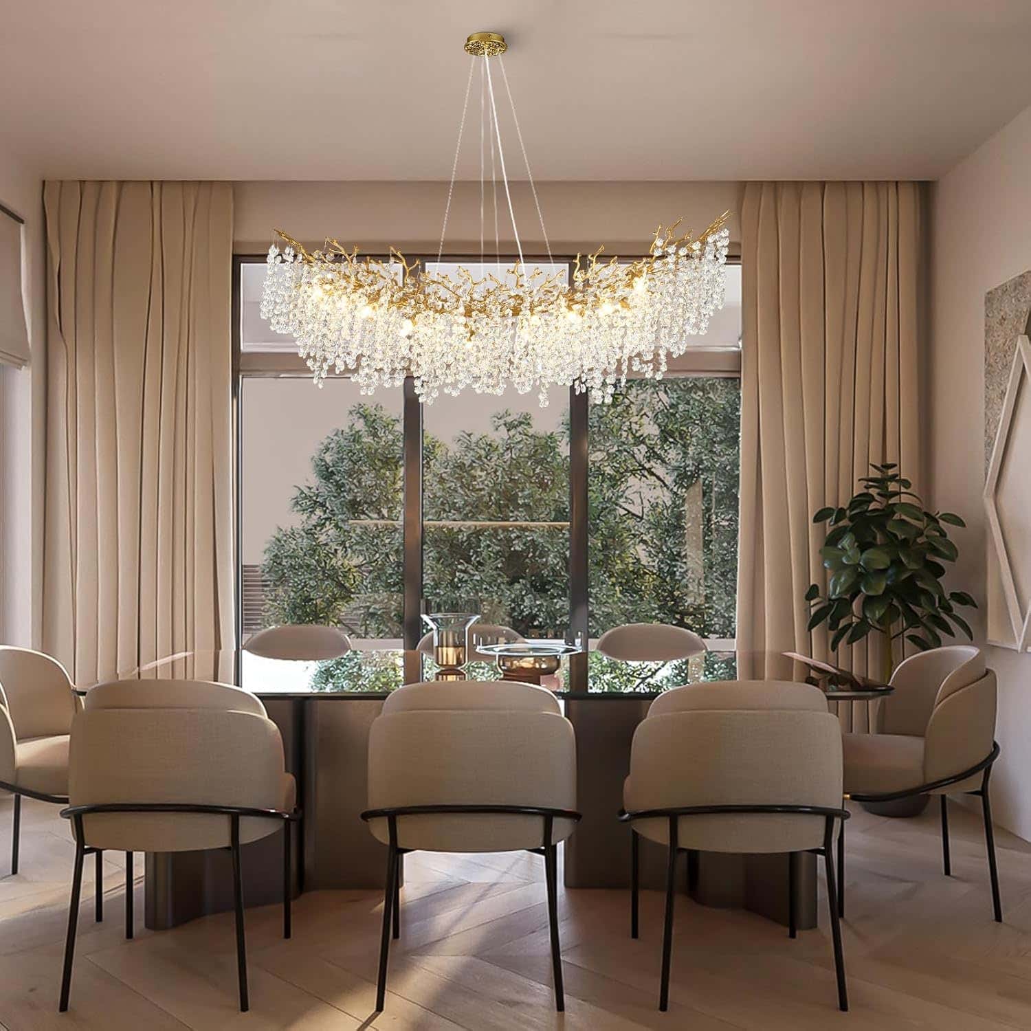 Tree Branch Chandelier for Dining Room L55in - Fast Delivery-1-Luxehomezone