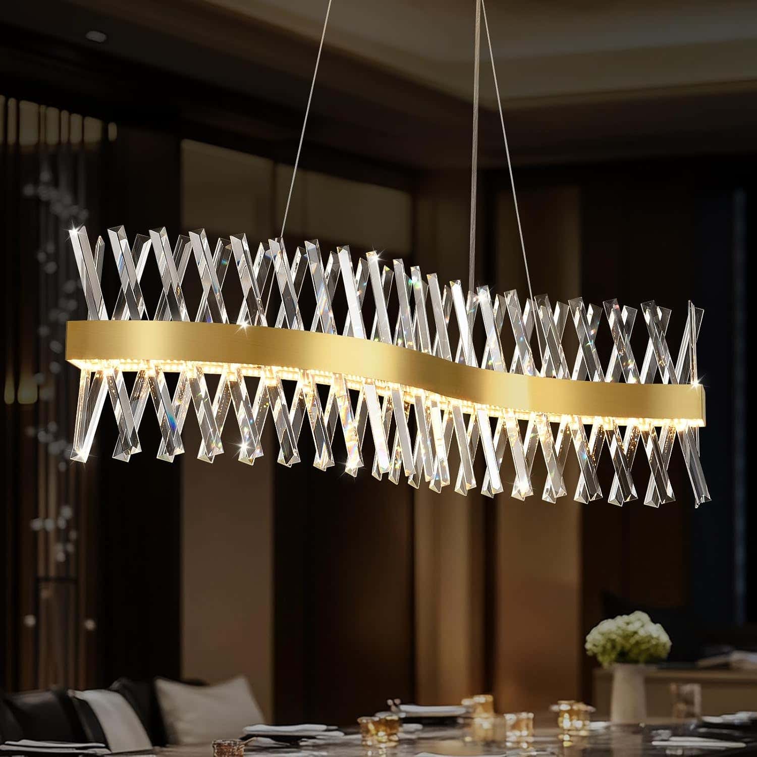 MDEGLYO Modern Crystal Chandelier