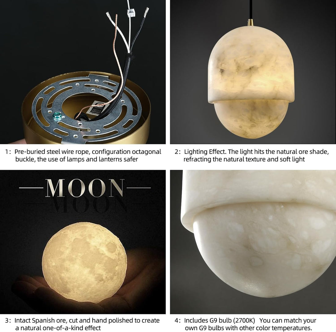 Alabaster Pendant Lights Kitchen Island - Fast Delivery-1-Luxehomezone
