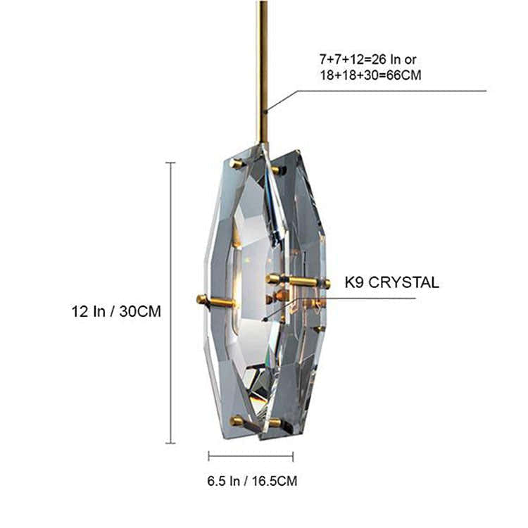 Caro Multi-faceted Crystal Pendant Light