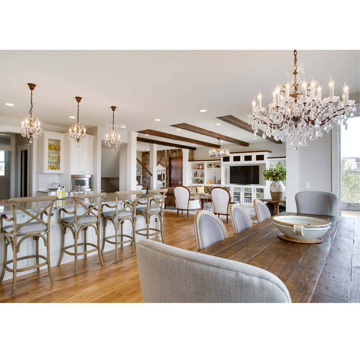 Rocaille Iron & Crystal Chandelier