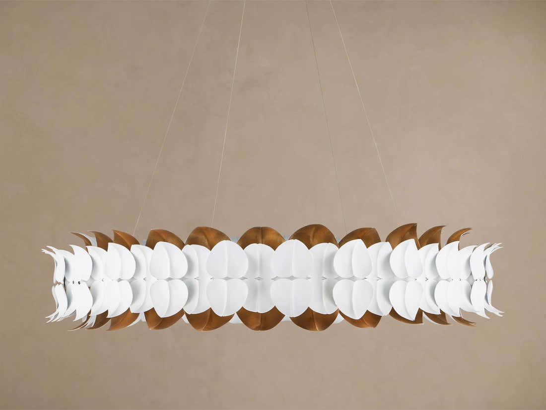 Darla Hand sculpted Leaves Chandelier 39''D