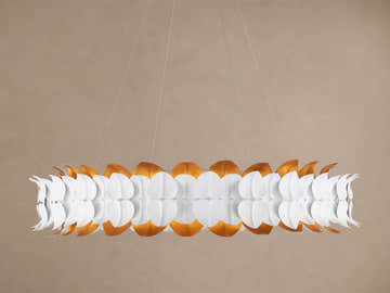 Darla Hand sculpted Leaves Chandelier 39''D