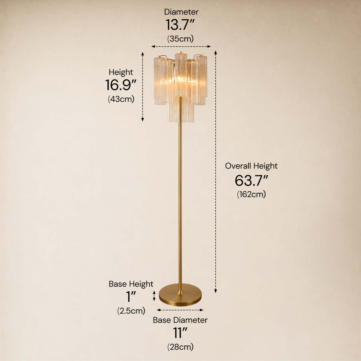 Hexalia Murano Glass Floor Lamp