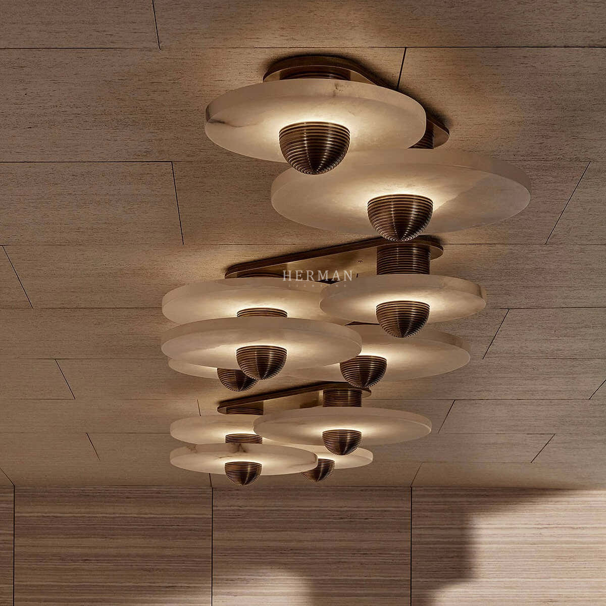 Median Alabaster Flush mount - 4 Surface