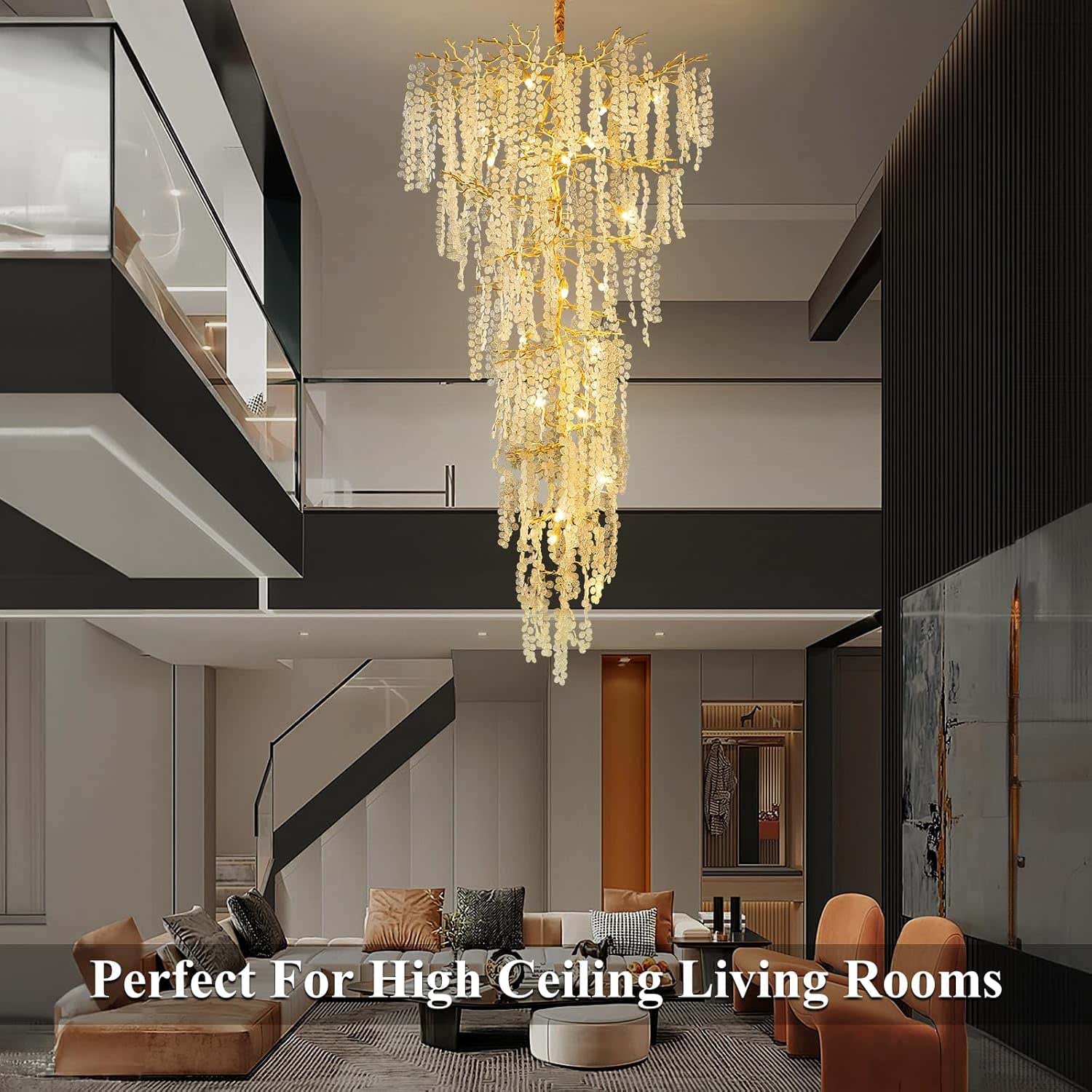 Modern Crystal Tree Branch Chandelier 134"