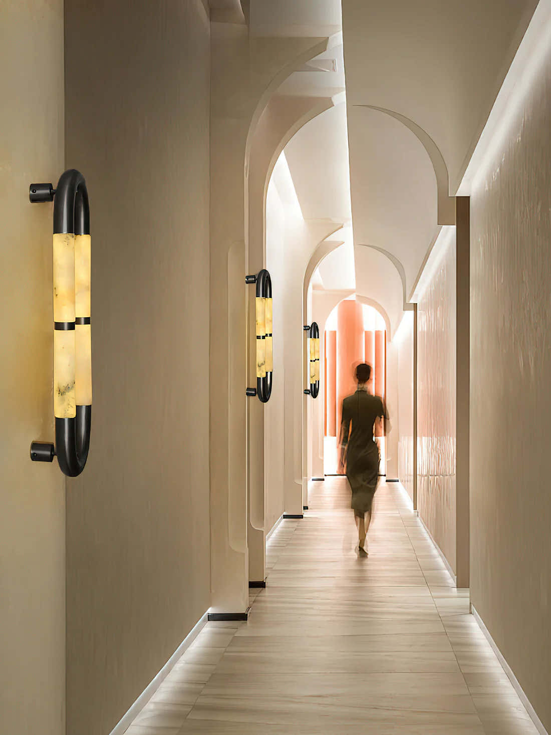 Alabaster Tube Wall Sconce