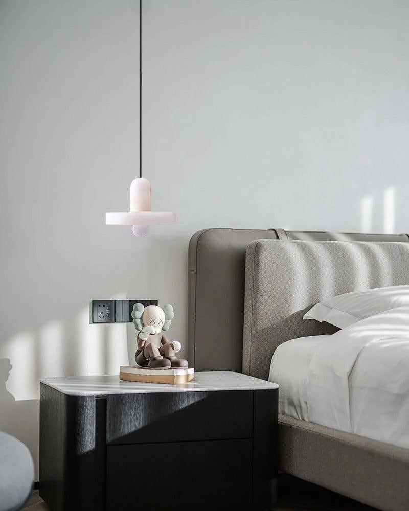 White Alabaster Kitchen Island Pendant Lamp
