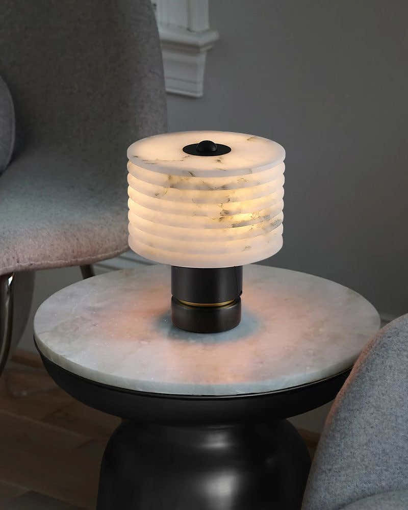 Elegant Lighting G9 Cloud Stone Alabaster Table Lamp Wide D10" & D11" 15W