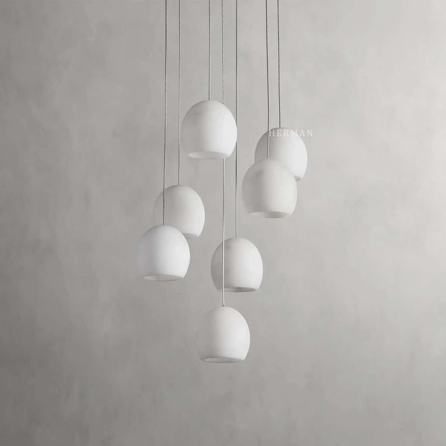 Arica Alabaster Round Chandelier