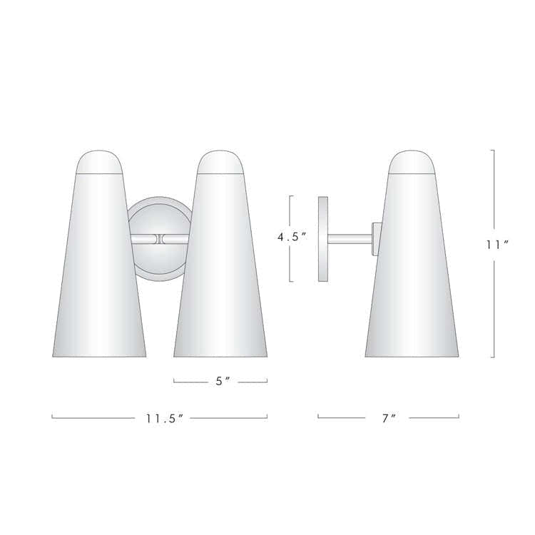 Ola White Ceram Double Shade Wall Sconce