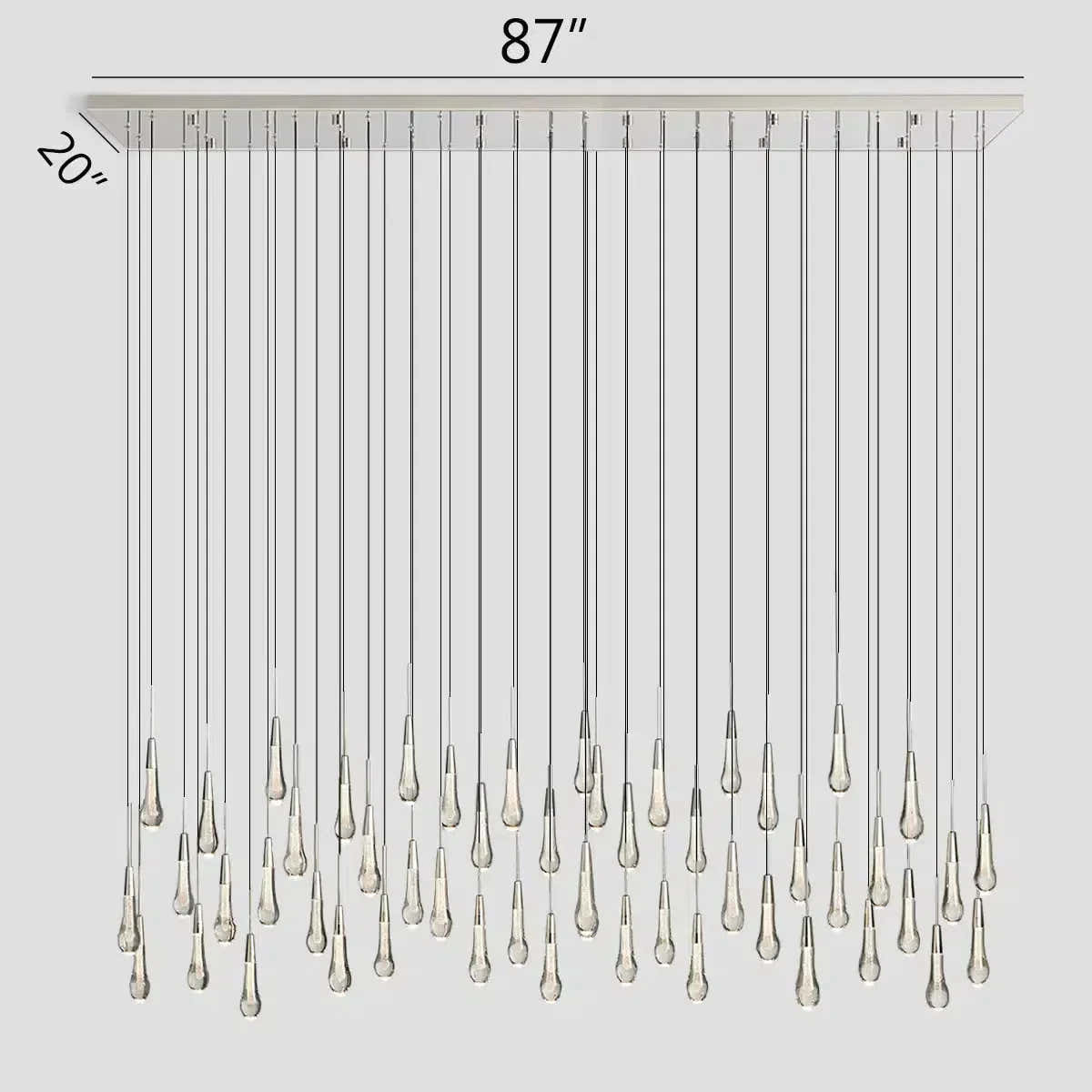 Soltaire Linear Chandelier 37" 50" 60" 70" 87" 120"