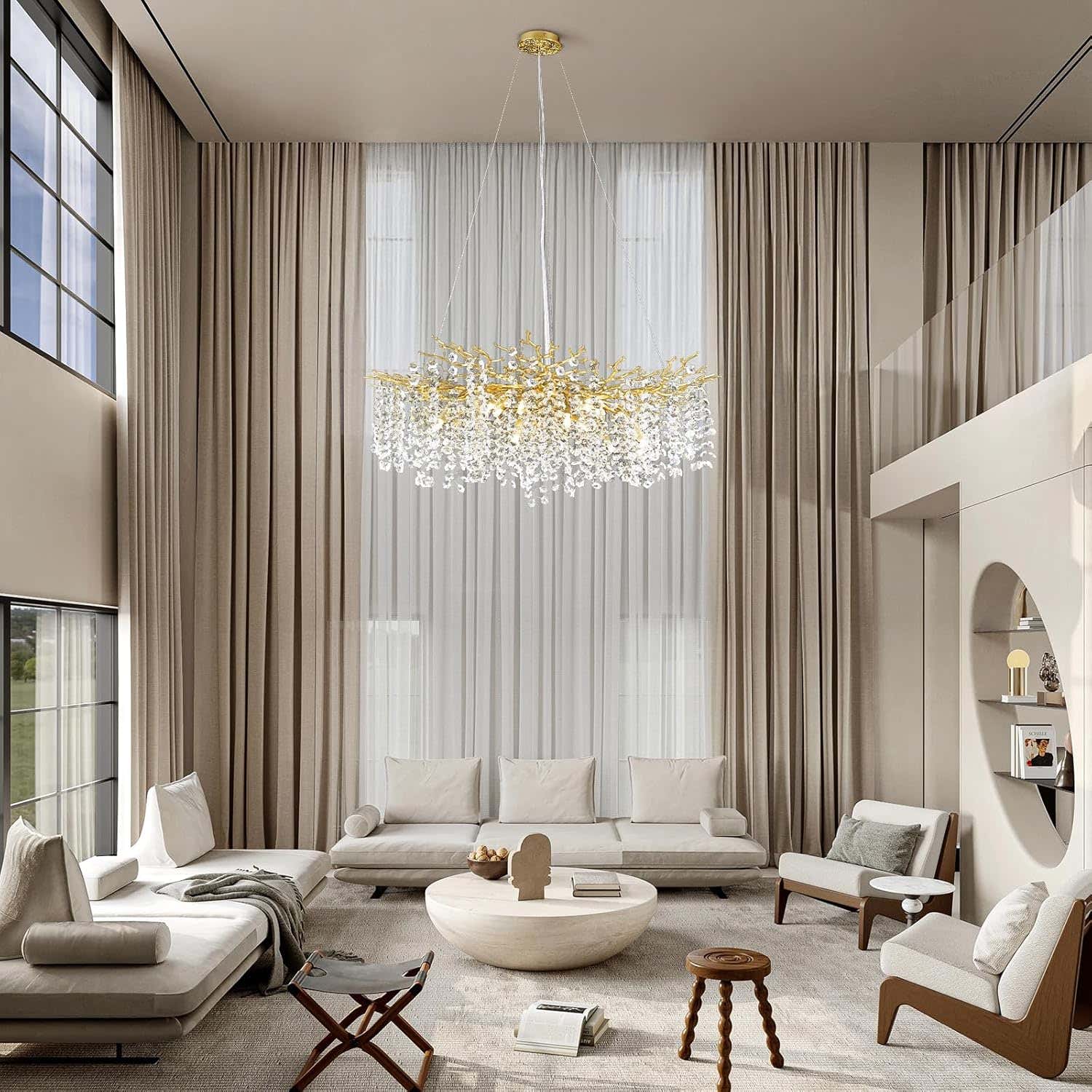 Tree Branch Chandelier for Dining Room L55in - Fast Delivery-1-Luxehomezone