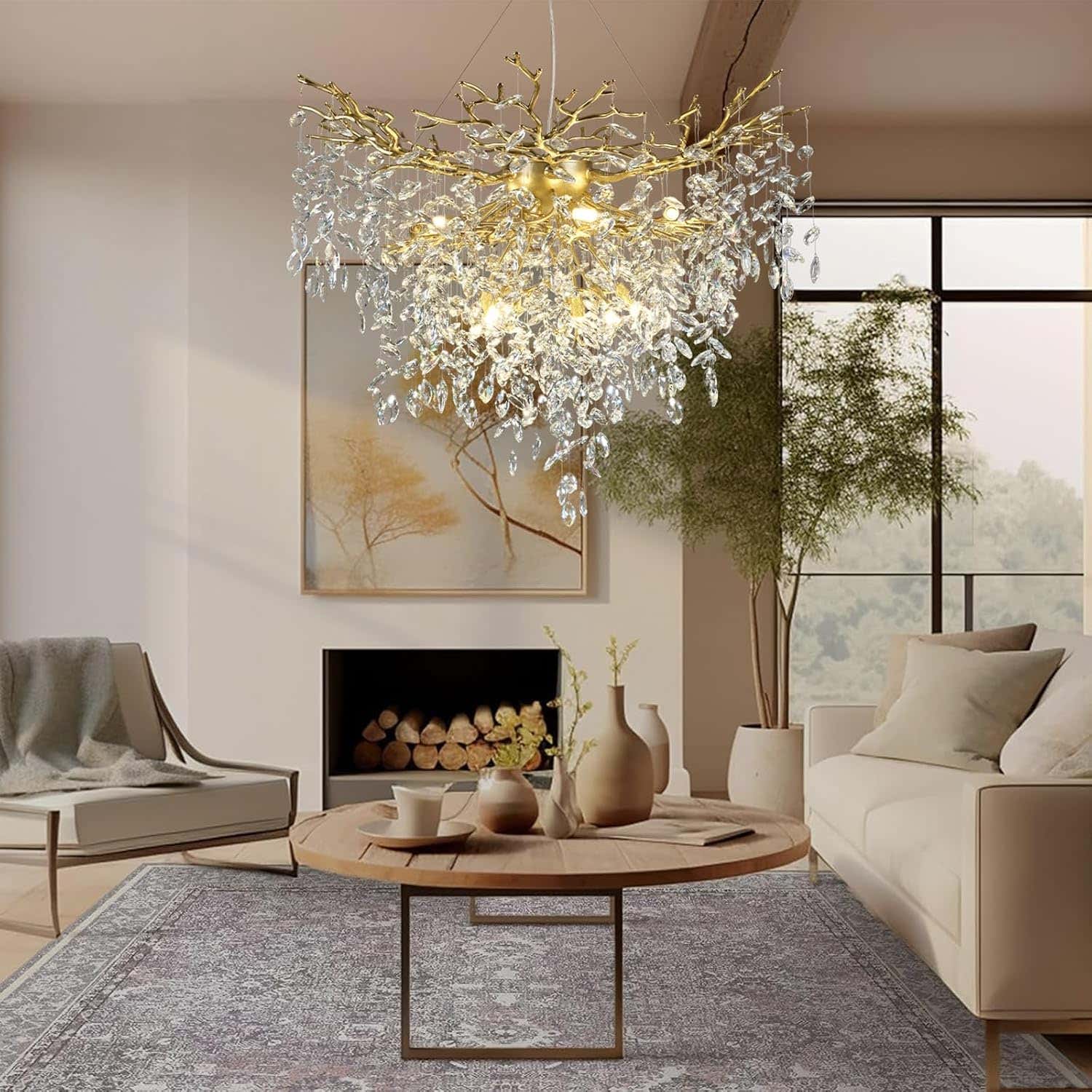 Solara Round Tree Branch Chandelier 24" 32" 40" Tree Branch