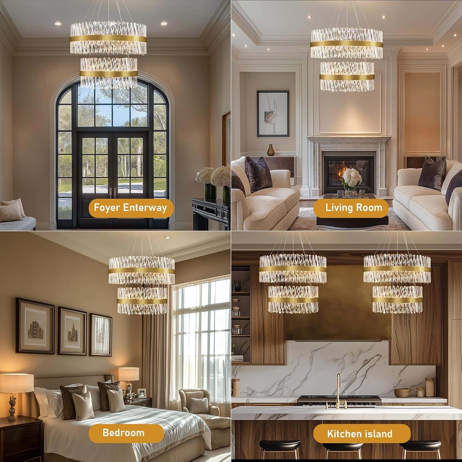 MDEGLYO Modern Crystal Chandelier