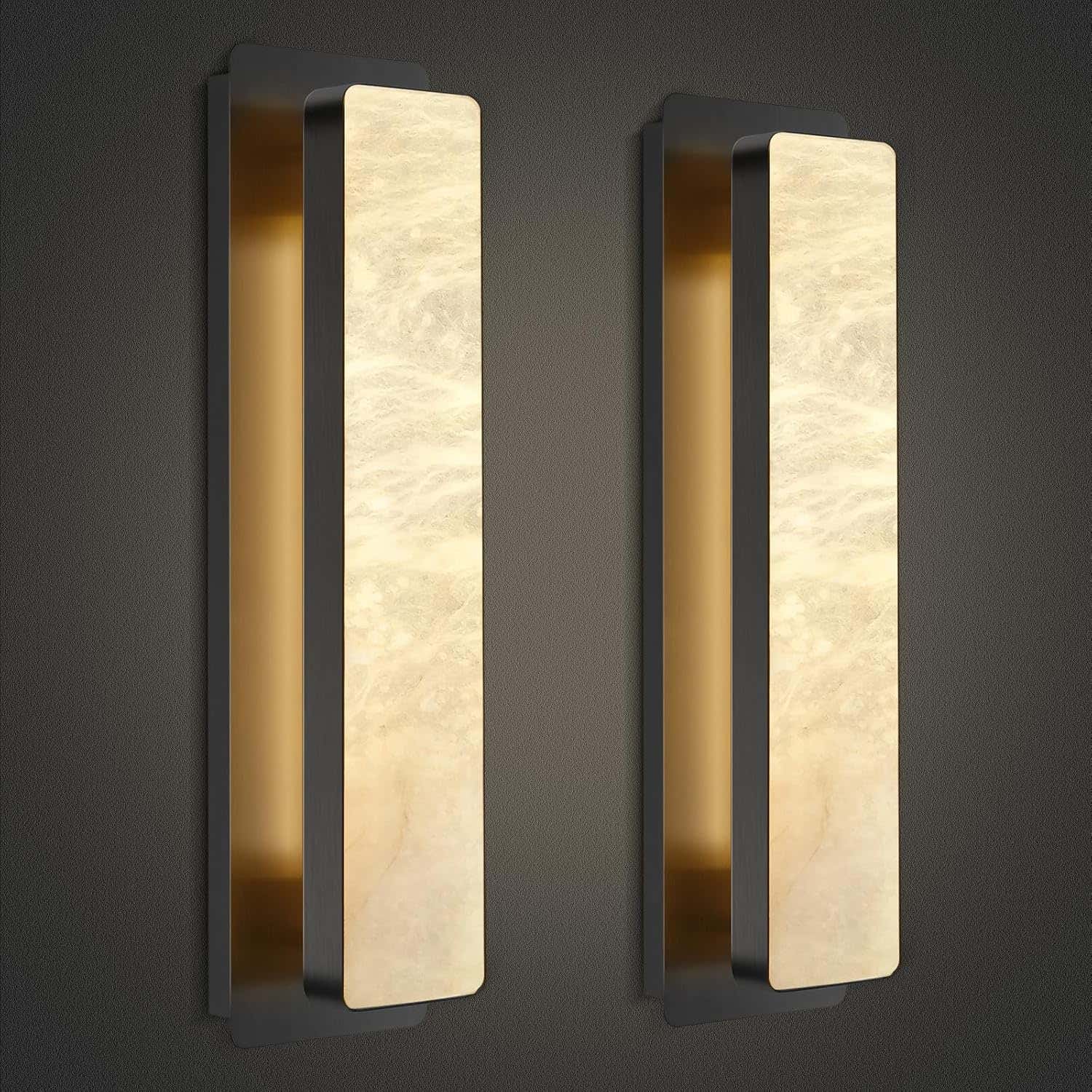 Alabaster Wall Sconces 20" - Fast Delivery-1-Luxehomezone
