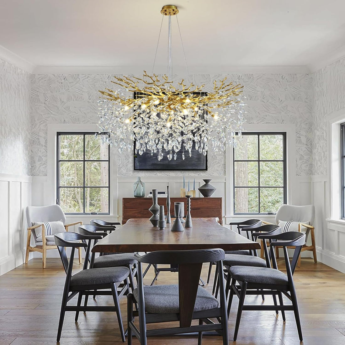 Modern Round Crystal Chandelier 21" 30" 40" - Fast Delivery-1-Luxehomezone