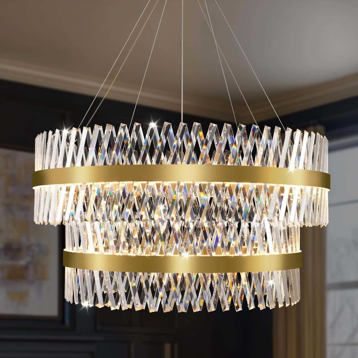 MDEGLYO Modern Crystal Chandelier