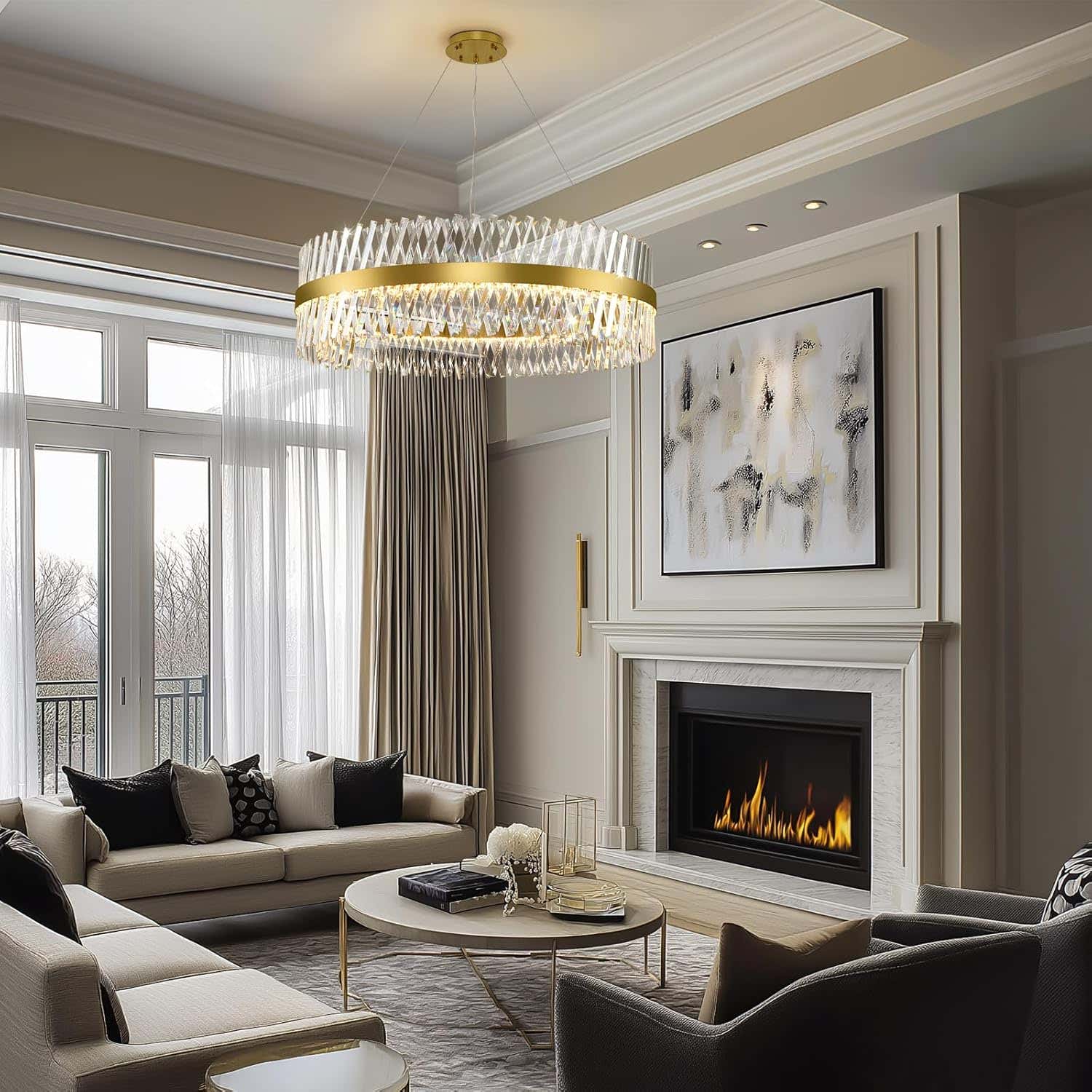 MDEGLYO Modern Crystal Chandelier