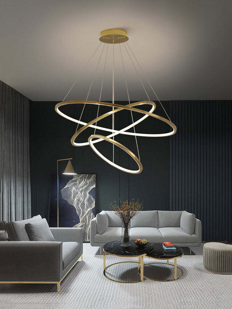 Custome Color Modern Bronze Multi Rings Chandelier