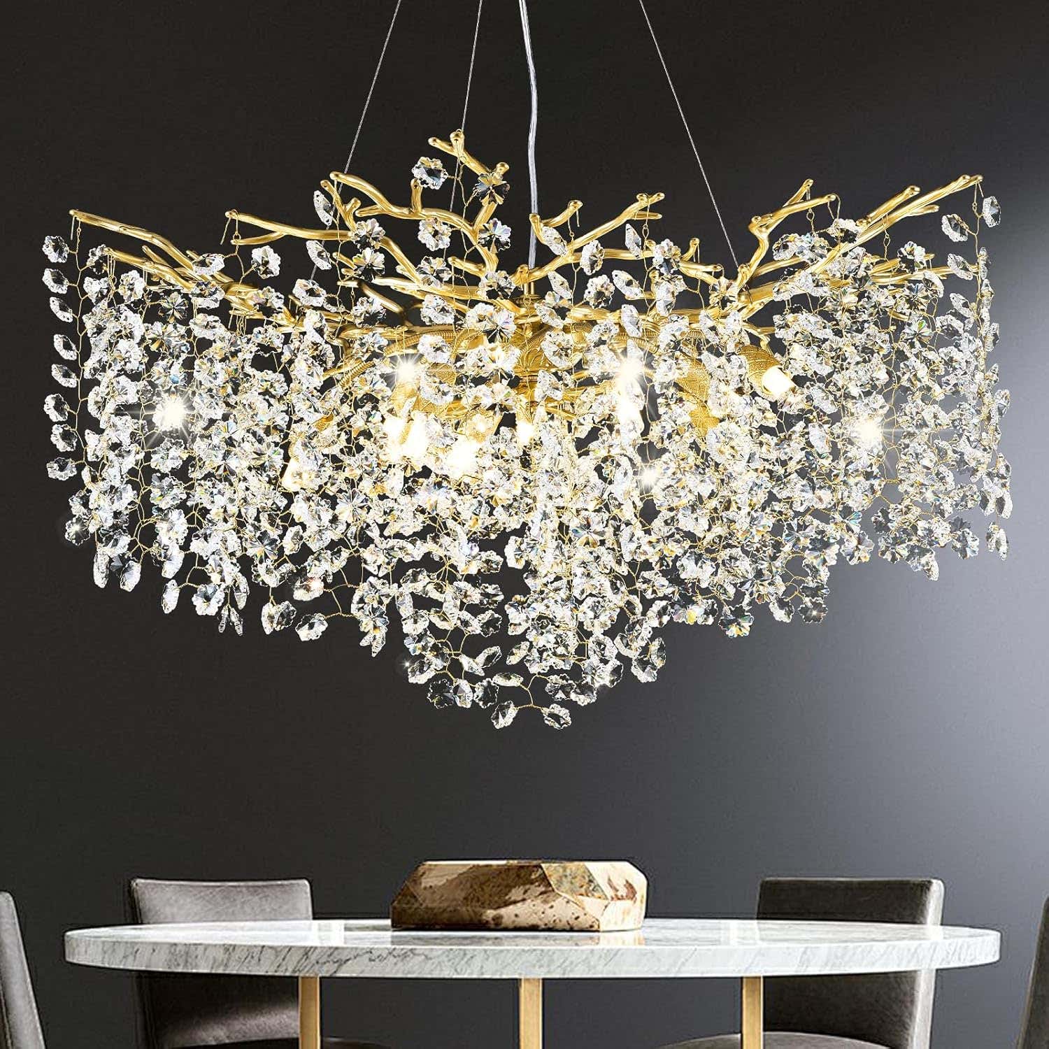 Tree Branch Chandelier for Dining Room L55in - Fast Delivery-1-Luxehomezone