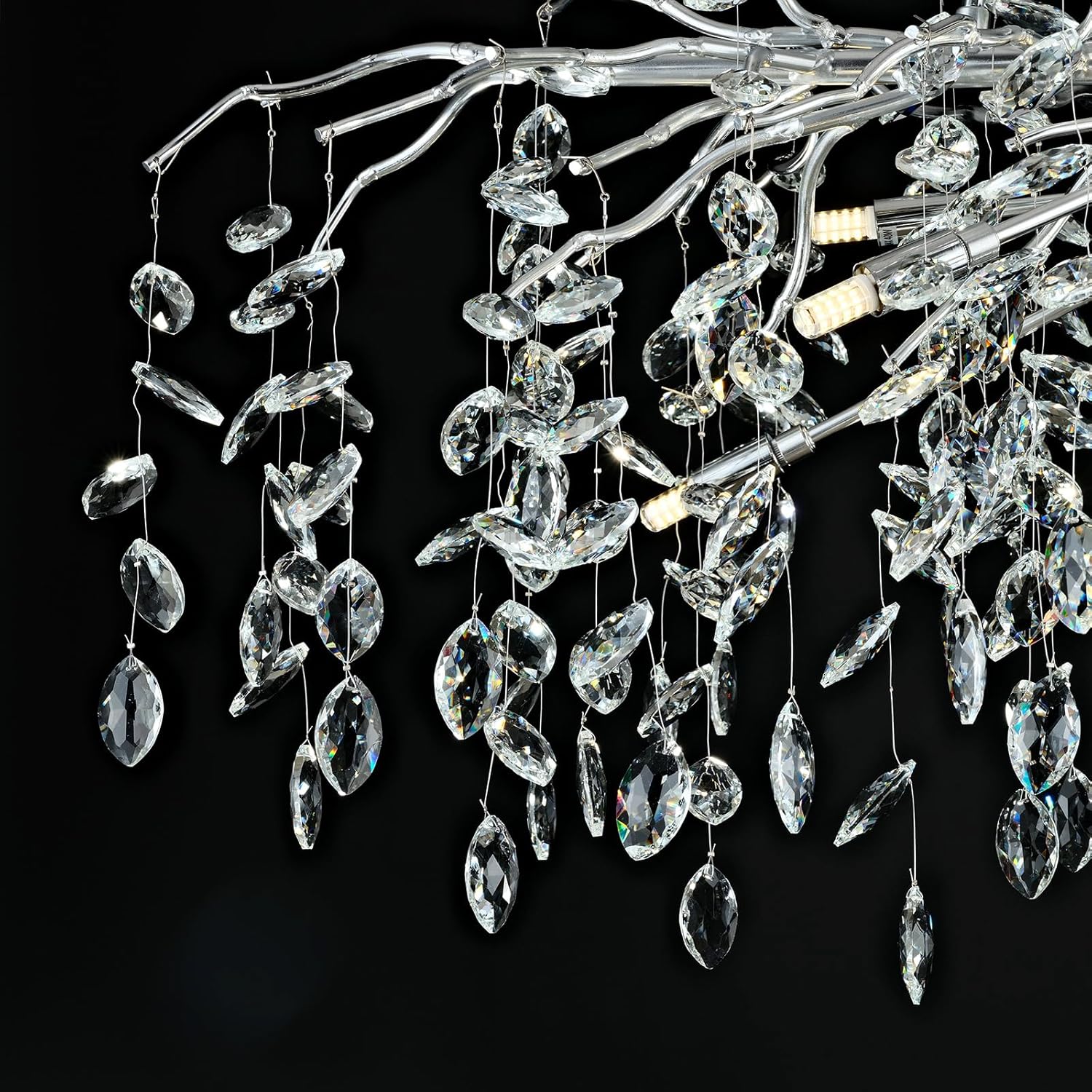 Sliver Tree Branch Rectangular Chandelier - Fast Delivery-1-Luxehomezone