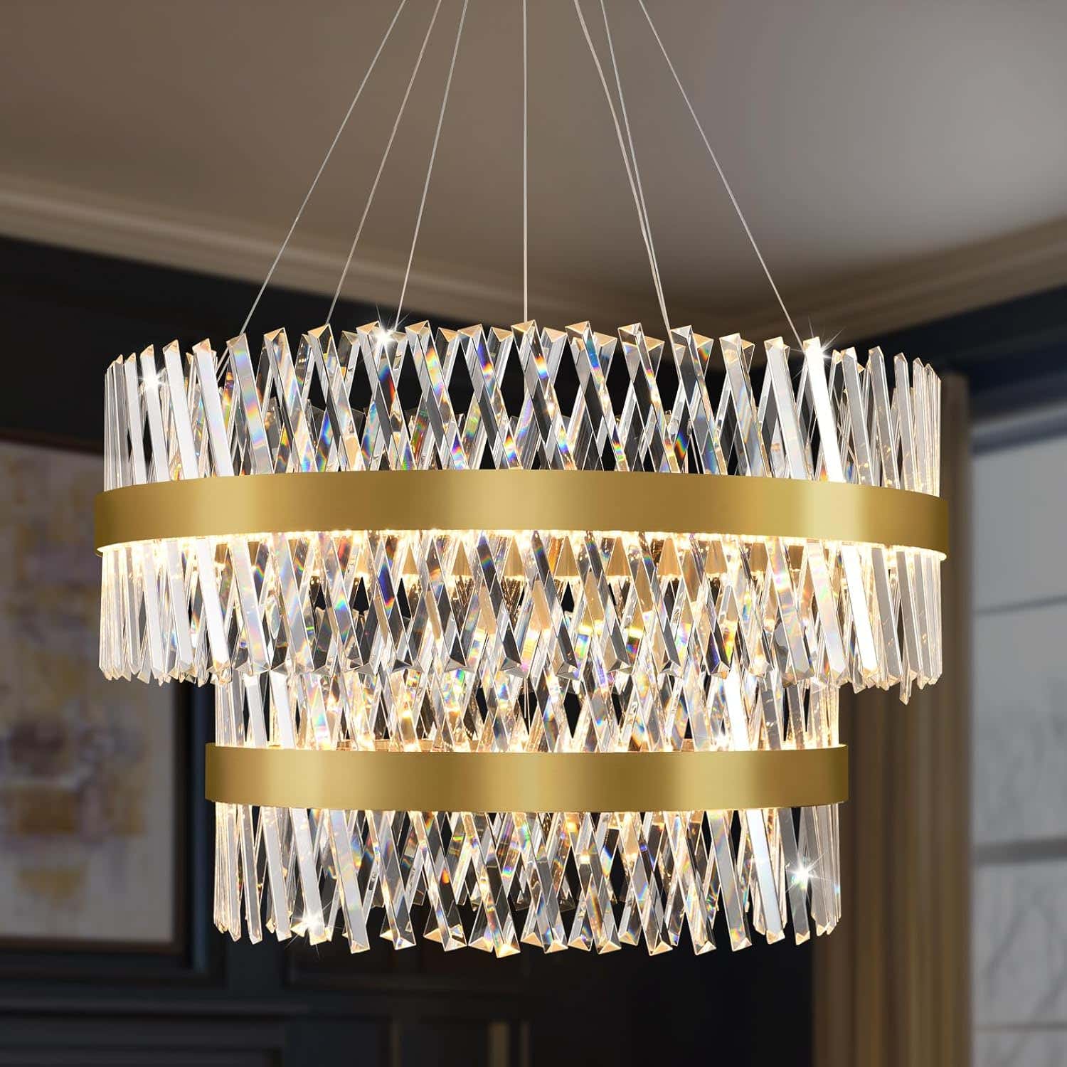 MDEGLYO Modern Crystal Chandelier