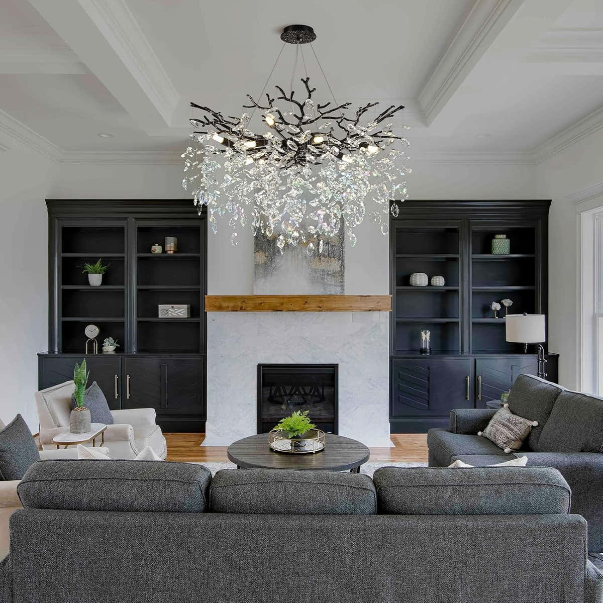 Solara Rectangular Tree Branch Chandelier 30"