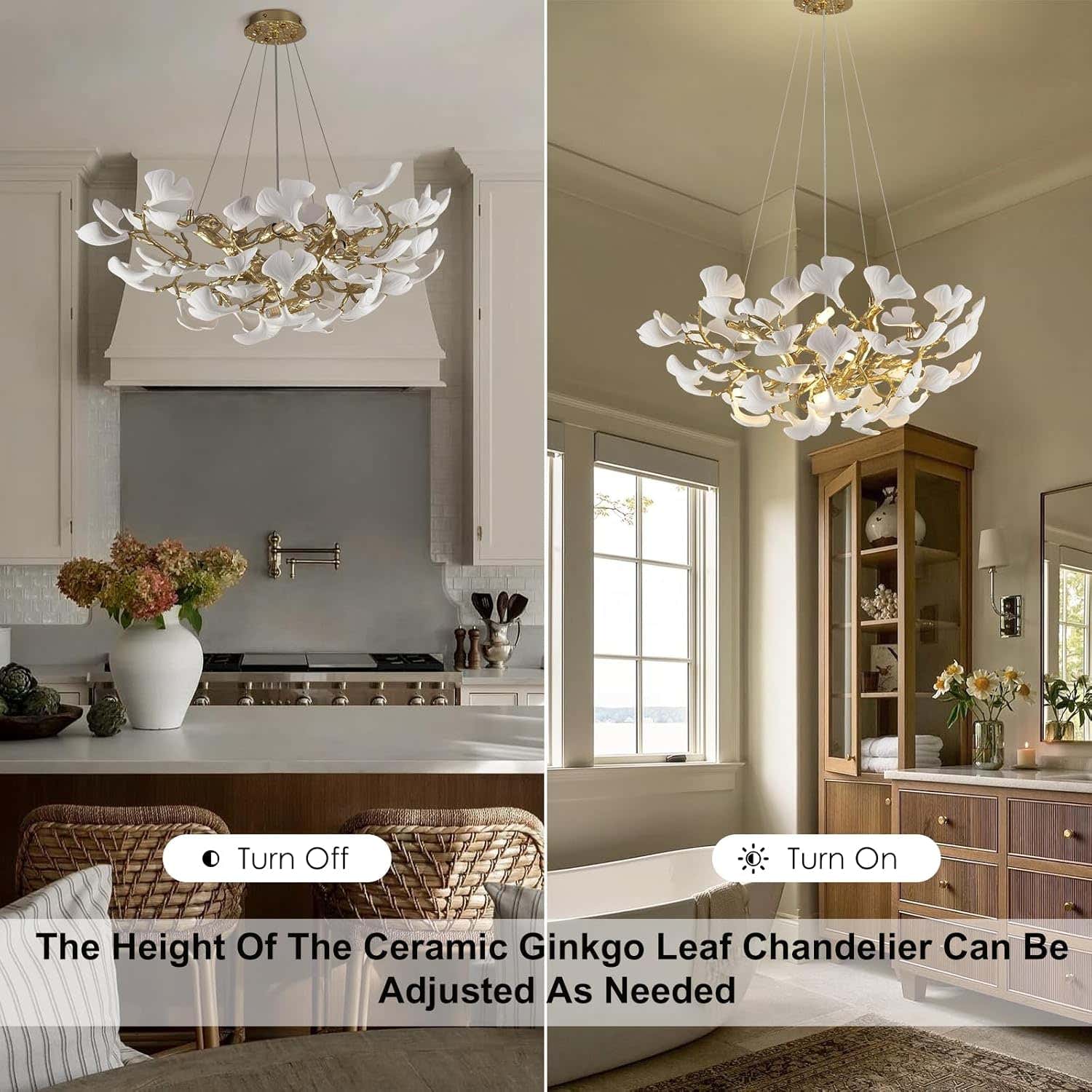 Ginkgo Round Chandelier 32"