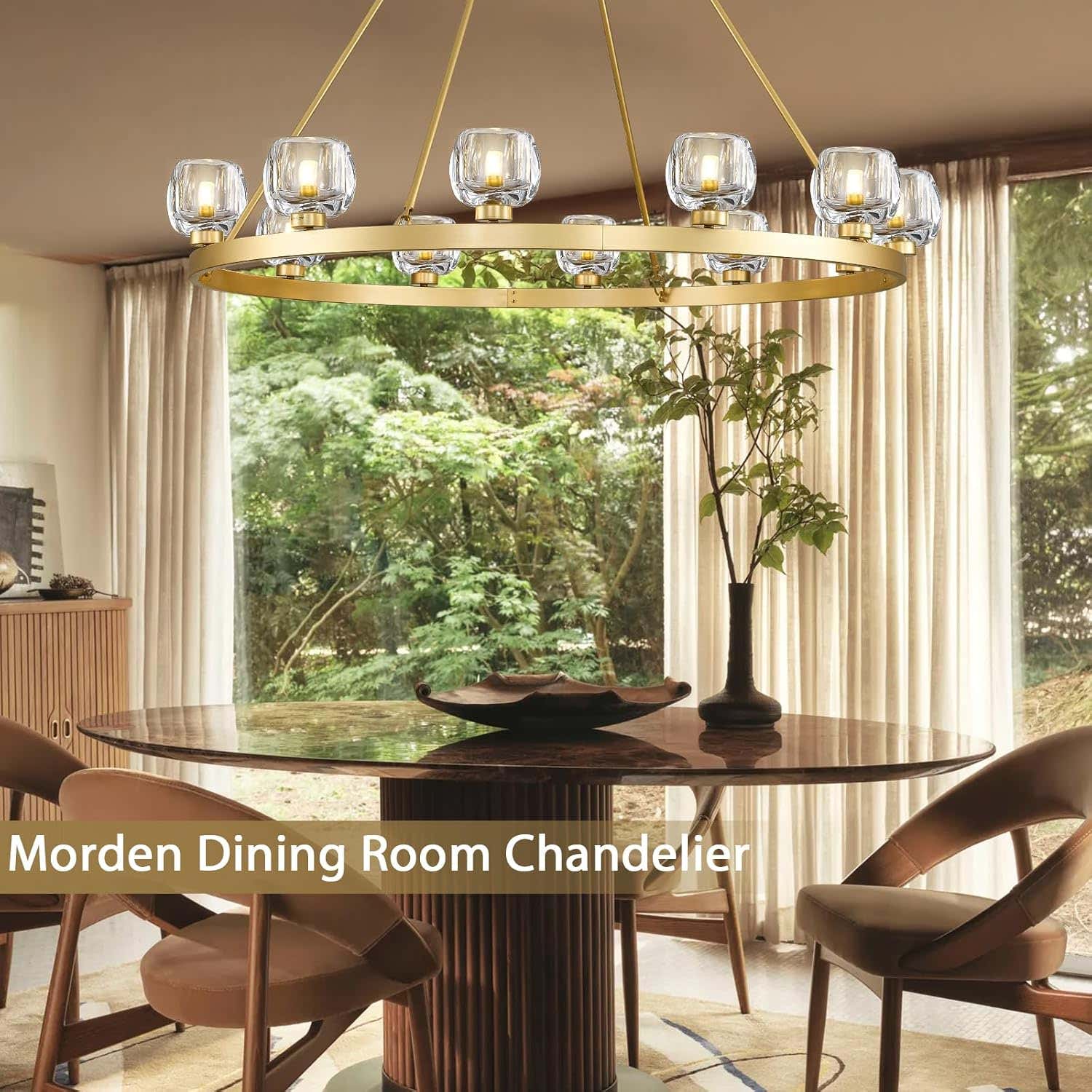Modern Crystal Farmhouse Wagon Wheel Chandeliers for Dining Room