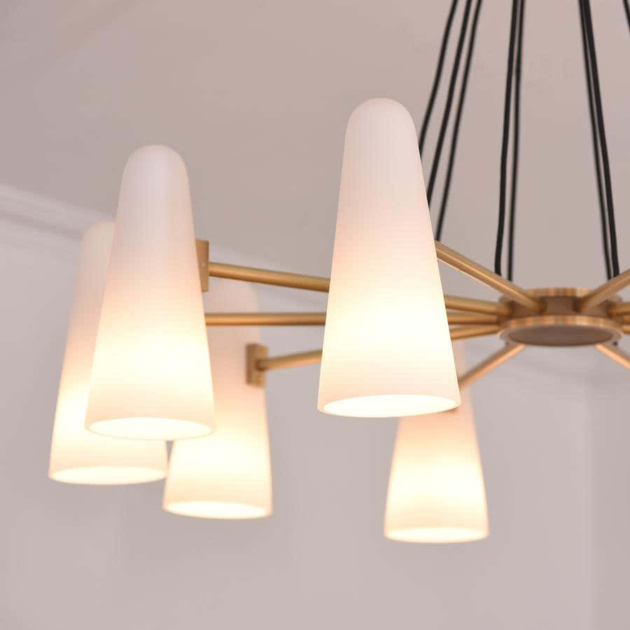 Sulis White Ceramics Round Chandelier 44", 10-lights