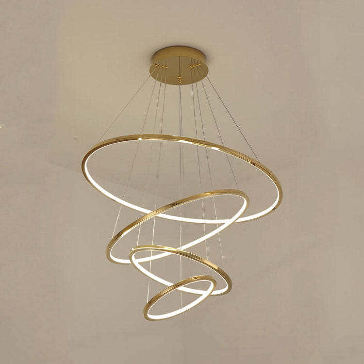 Modern Gold Multi Rings Chandelier