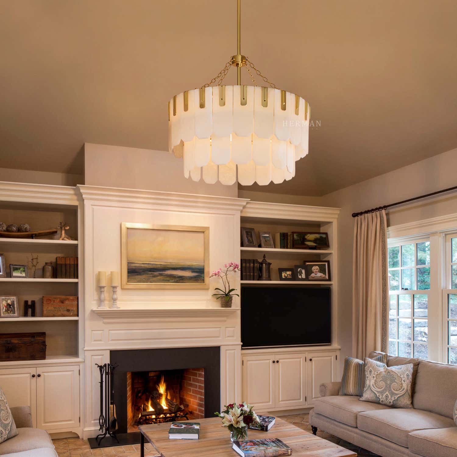 Nadia Alabaster Chandelier 30" 41"