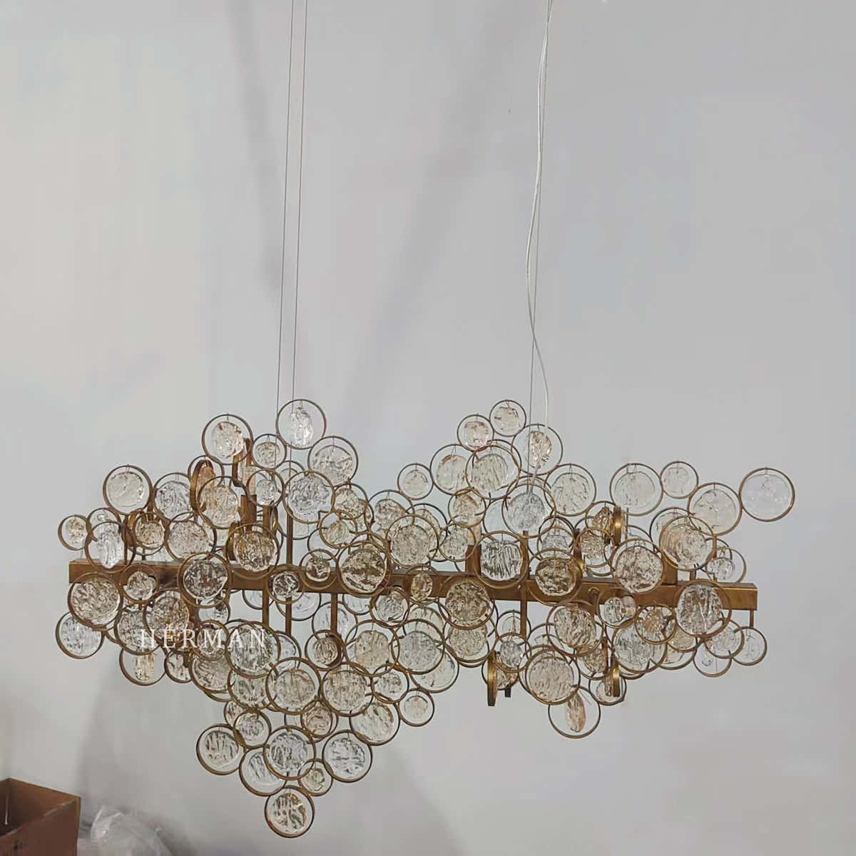 Trento Clustered Glass Linear Chandelier 40"