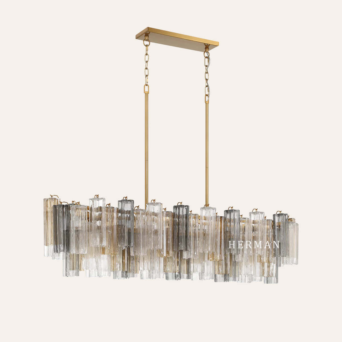 Addis Murano Glass Linear Chandelier 51"
