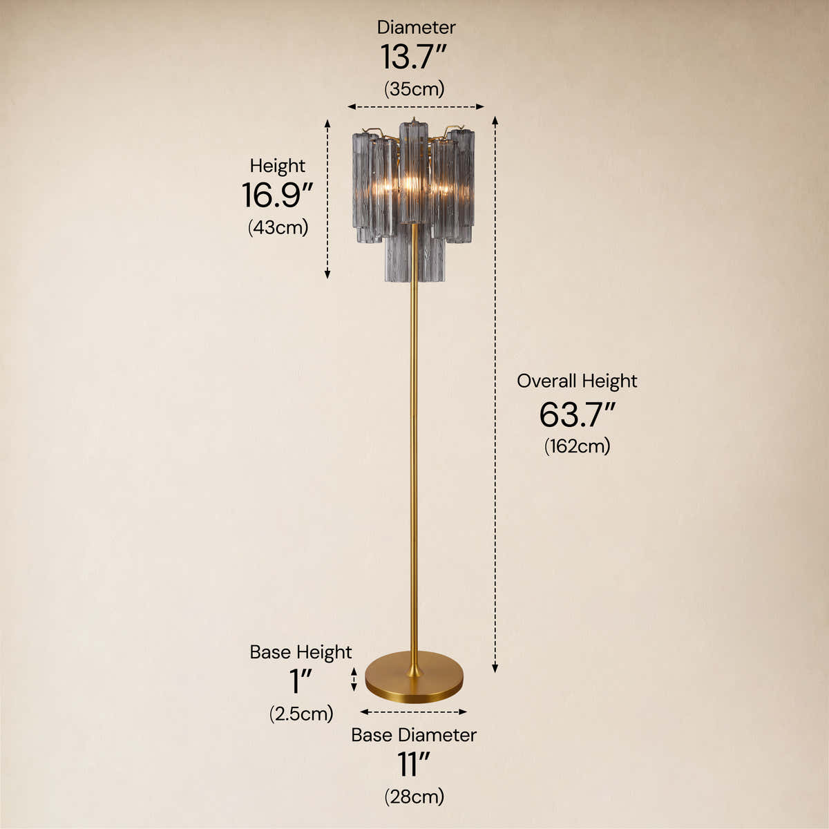 Hexalia Murano Glass Floor Lamp