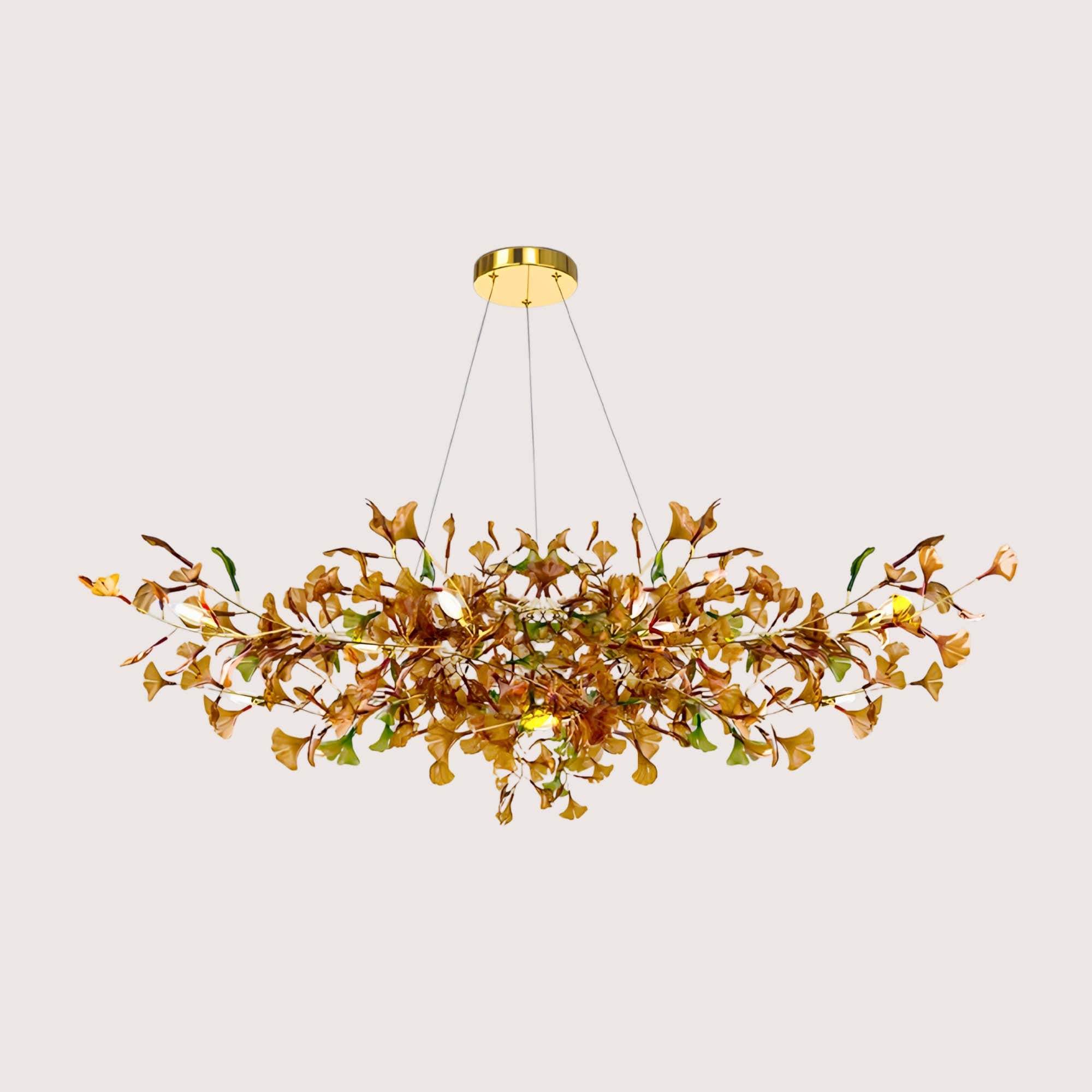 Green/Brown Ginkgo Chandelier Style B