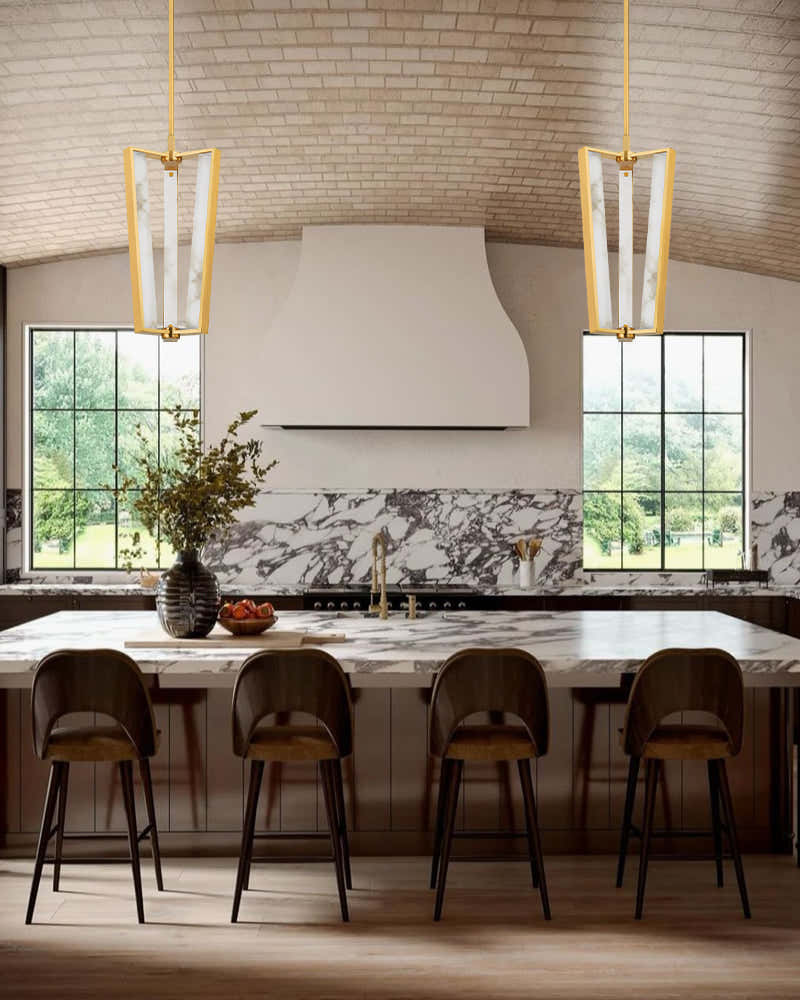 Aged Brass/Black LED Arm Edgemere Cage Collection Linear Pendants Light 16"